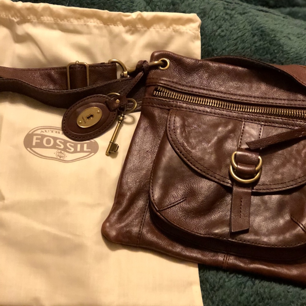 Vintage Fossil Cognac Crossbody